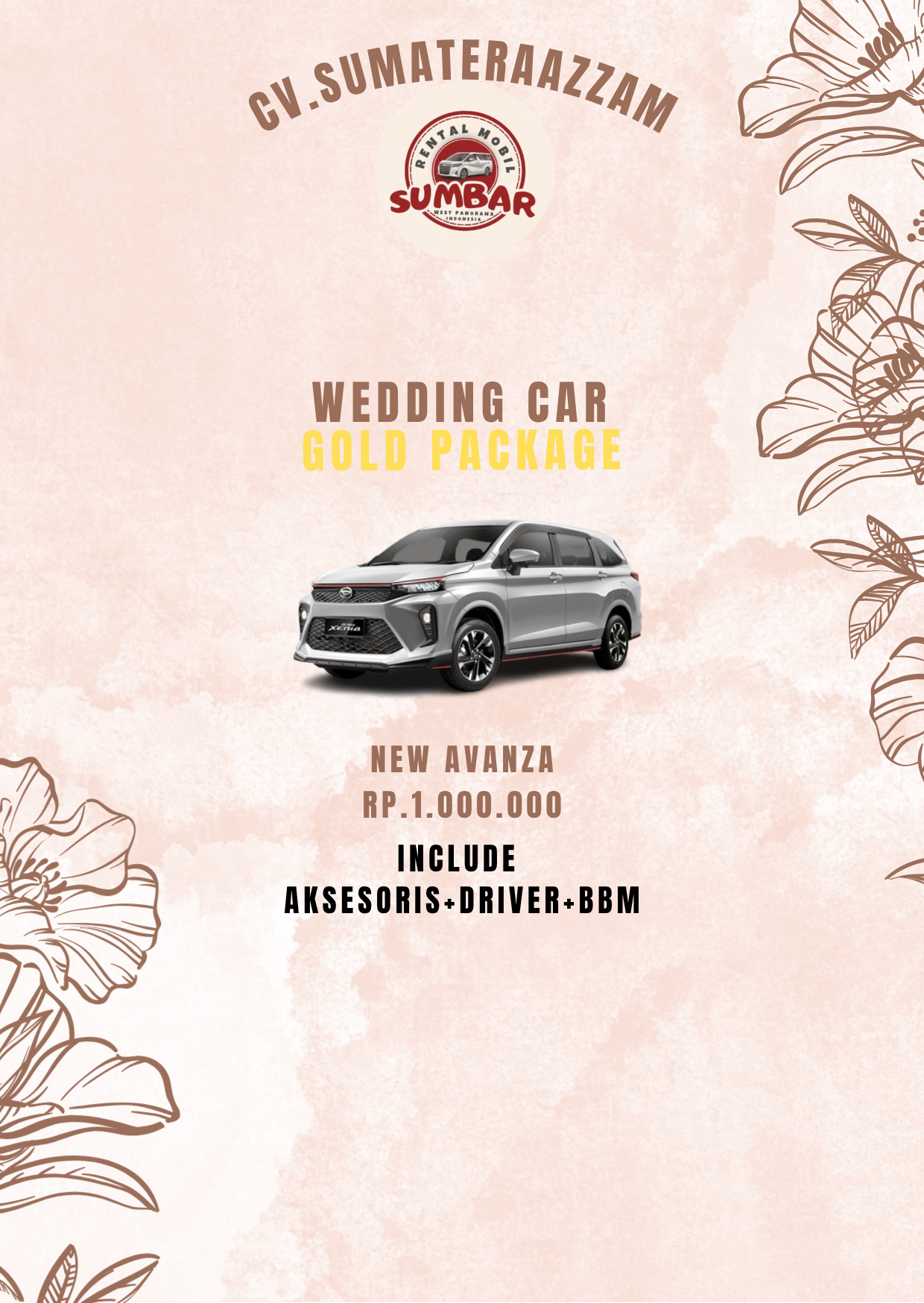 Paket Wedding Car Avanza New Padang